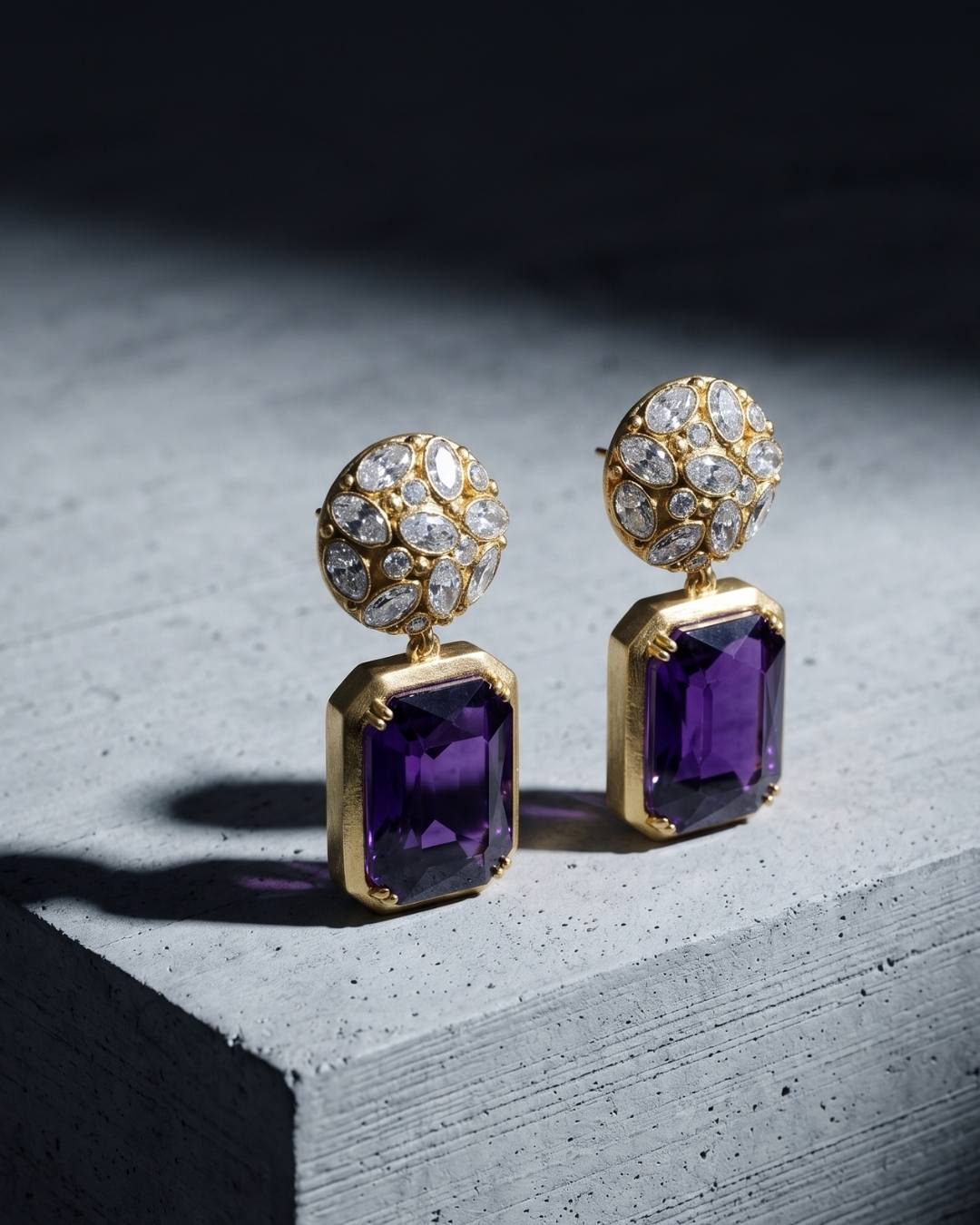 Monolith Amethyst Dome Earrings frontend image
